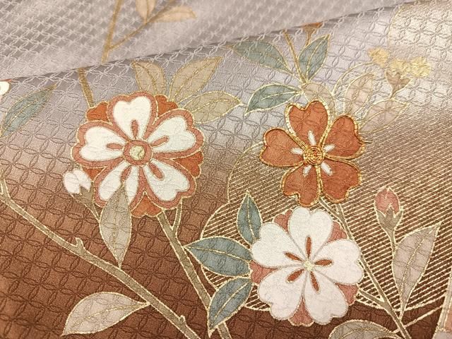 平和屋着物○本場大島紬 一元7マルキ エ霞風景文 正野絹織物