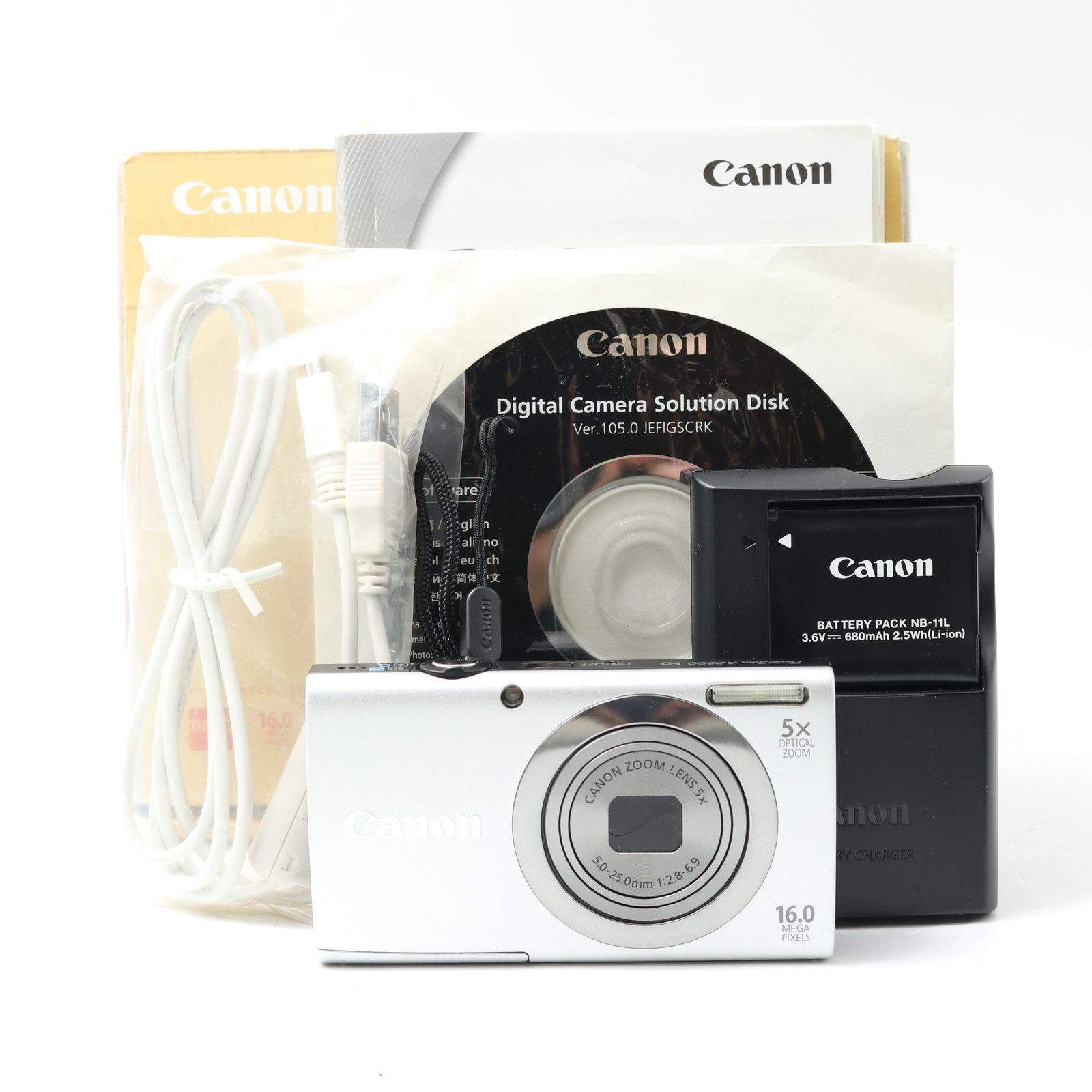 並品】Canon デジタルカメラ PowerShot A2300 シルバー 光学5倍