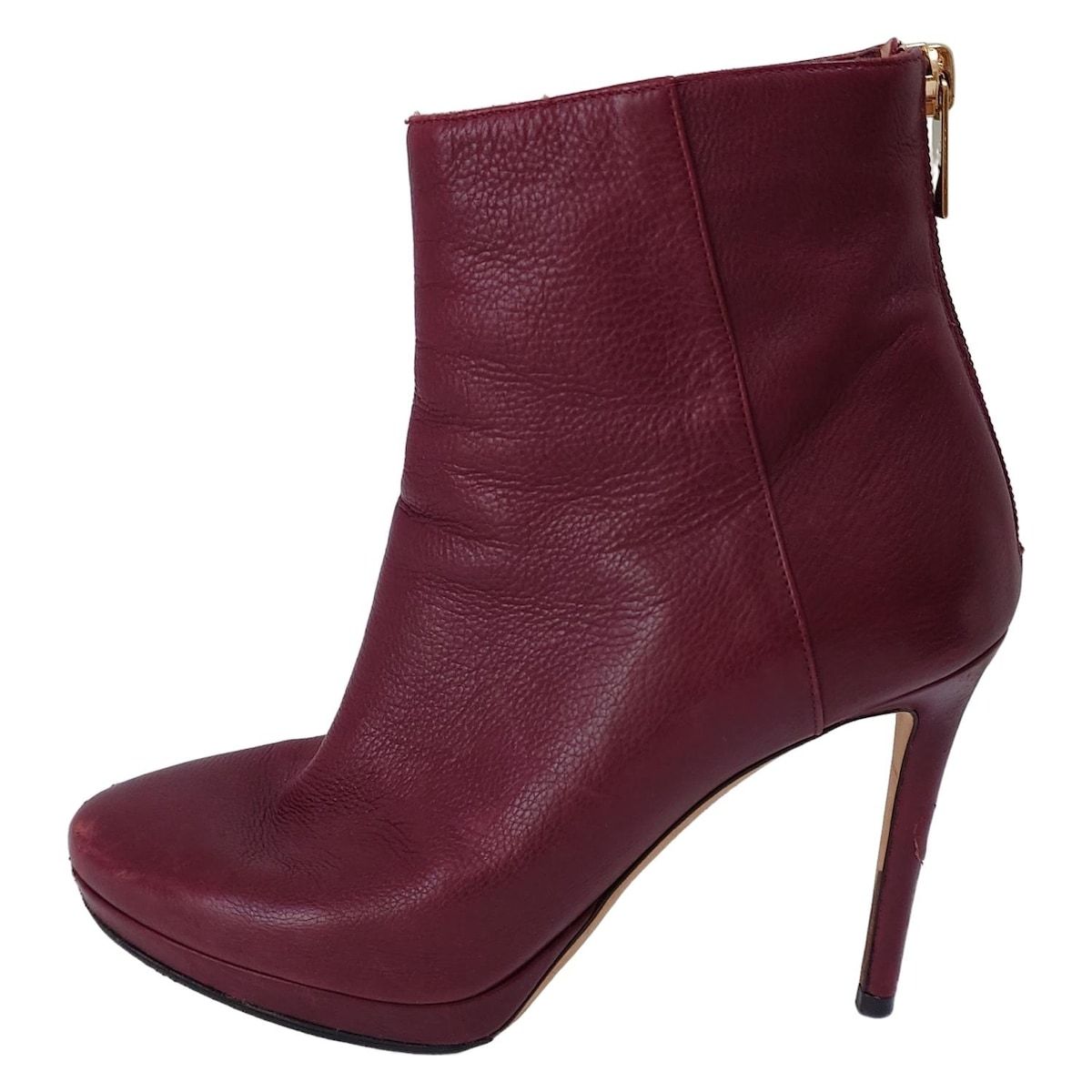 JIMMY CHOO ジミーチュウ ショートブーツ 35 レディース - ボルドー アウトソール張替済 レザー