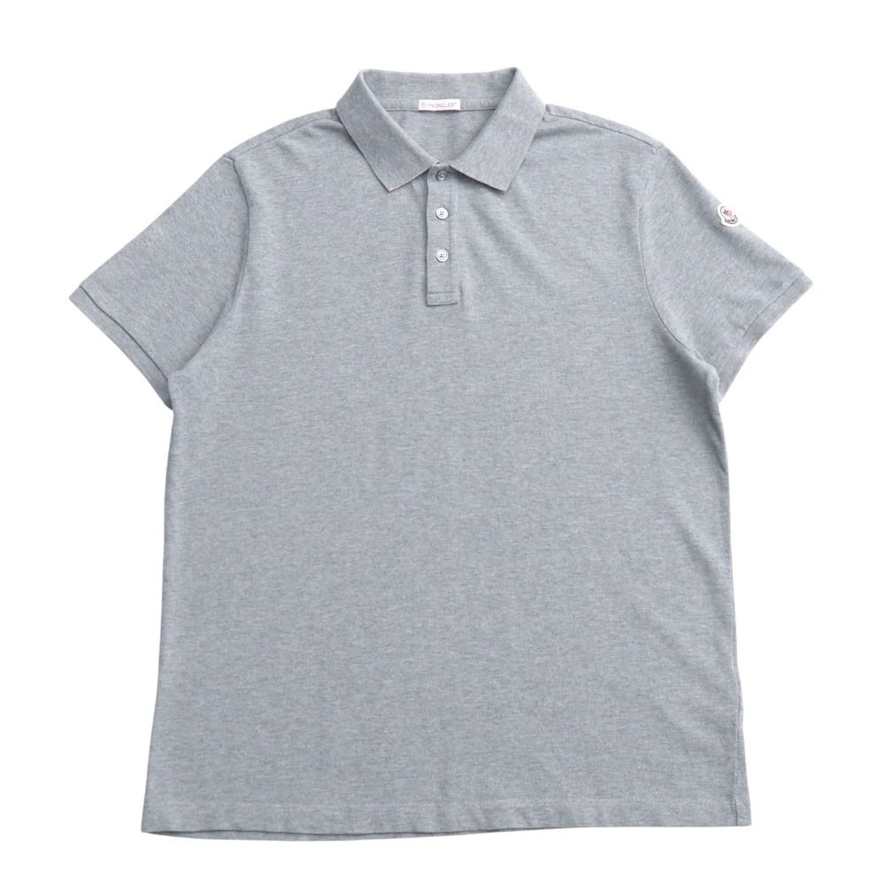 MONCLER モンクレール MAGLIA POLO MANICA CORTA ポロシャツ サイズL ロゴワッペン コットン 鹿の子 半袖 ブランド古着 20250619|RA5223