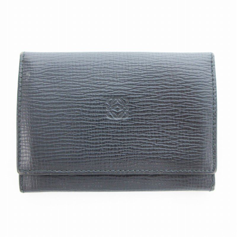 ☆美品☆ LOEWE ロエベ 名刺入れ　カードケースアナグラム　黒　レザー LOEWE アナグラム ブラック レザー 名刺入れ カードケース