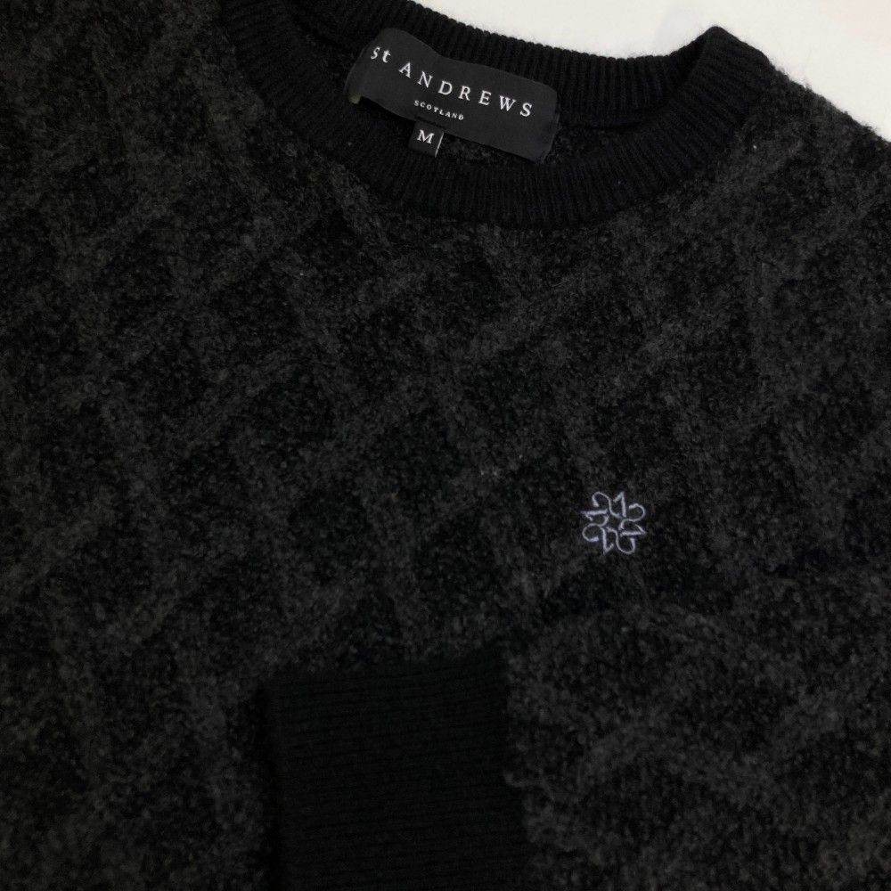 サイズ：M ST ANDREWS セントアンドリュース  ウール混 ニットセーター  ブラック系 [240101420729] ゴルフウェア メンズ ストスト 楽天市場】ST ANDREWS セントアンドリュース ウール混 ニット