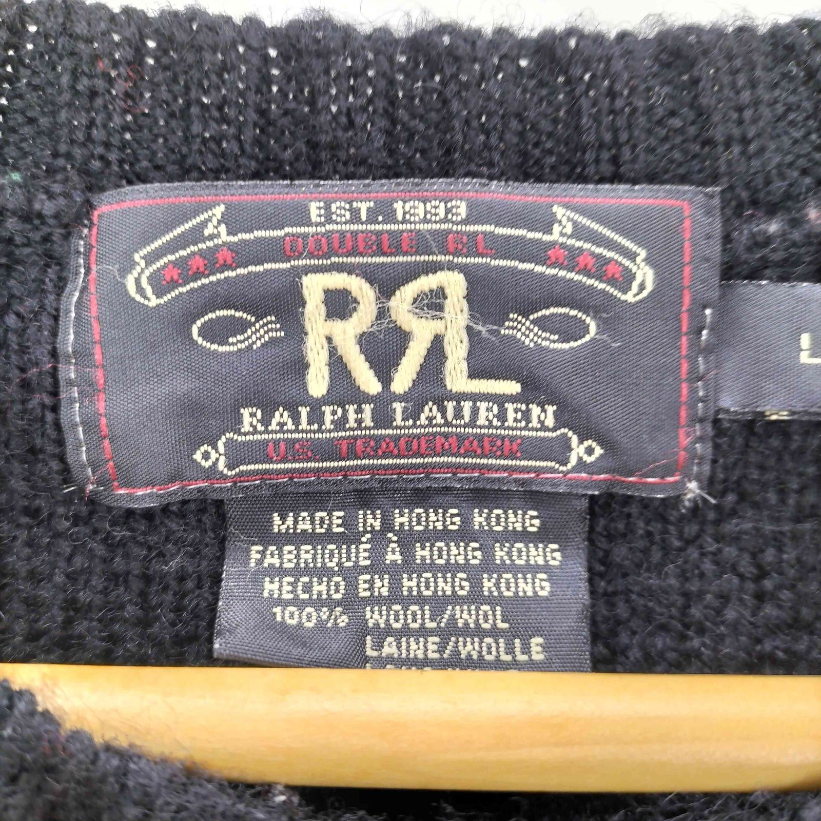 90s RRL コットンニット　三星タグ RRL - 90S RRL 三ツ星タグ USA製 高級トラックプリントコットンT