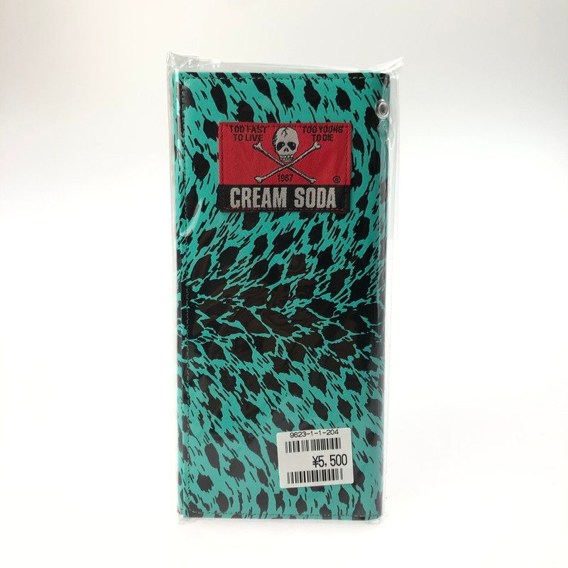 メンズ CREAM SODA クリームソーダ CS サイフ ヒョウ柄 ロングウォレット 牛革 二つ折り 長財布 201-250307-yk-13-TAG