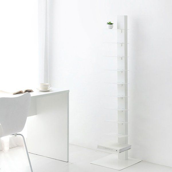 MARKET B モダンブックタワー ホワイト 組立品