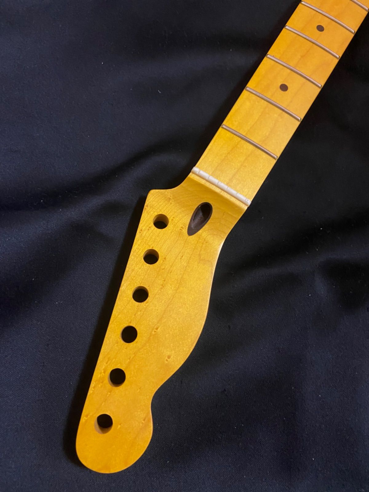 フレット22Fジャンボフレットテレキャスター　レフティ　ギターネック（No123）貼りメイプルビンテージカラー