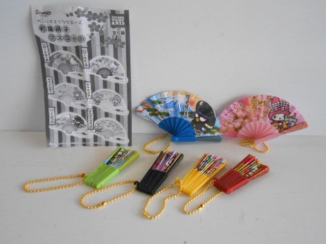 ♯Kum15ITサンリオキャラクターズ和風扇子マスコット全6種