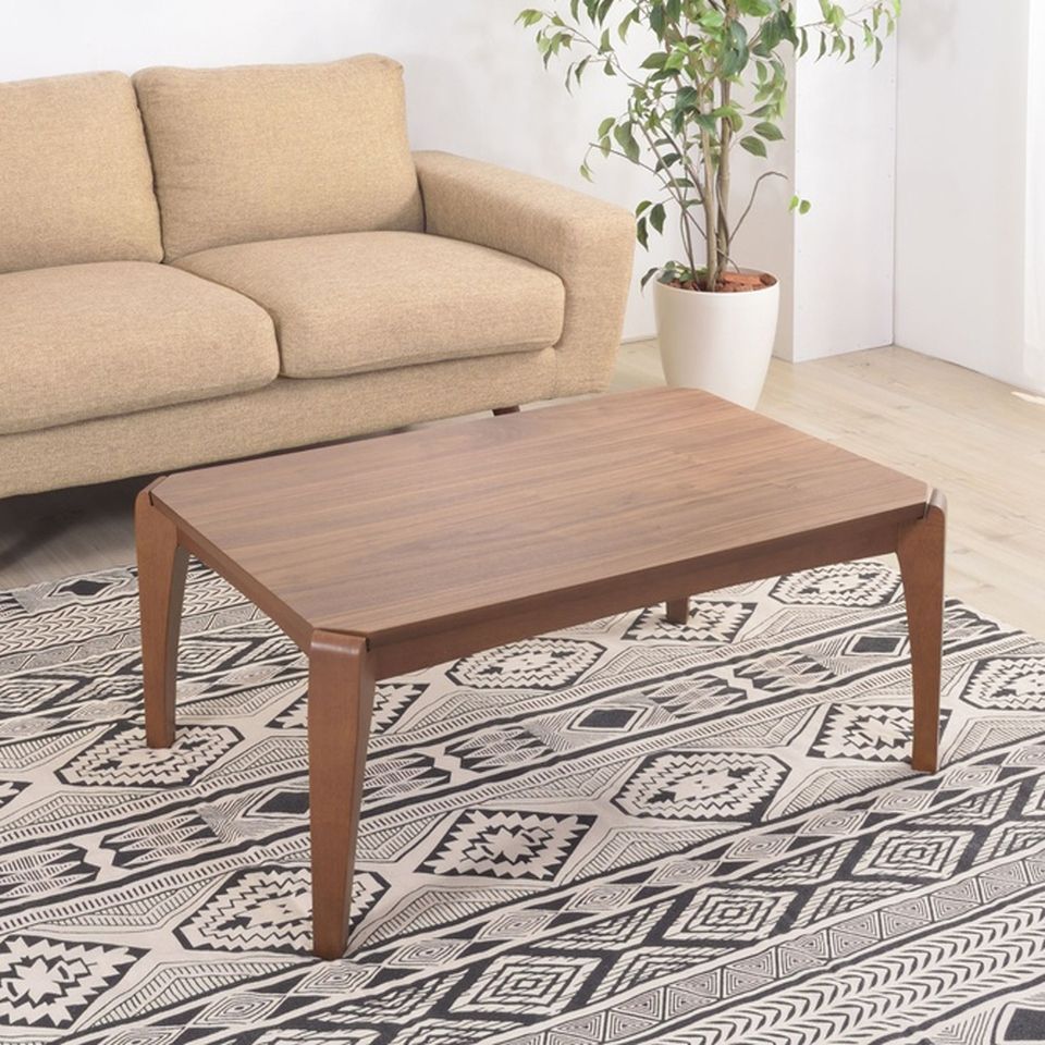 AAZ1043909 コタツテーブル ブラウン こたつ 炬燵 ウォルナット 天然木 リビングコタツ センターテーブル 木製品 カフェテーブル こたつ布団ずれない構造 北欧 おしゃれ シンプル モダン 和室 洋室