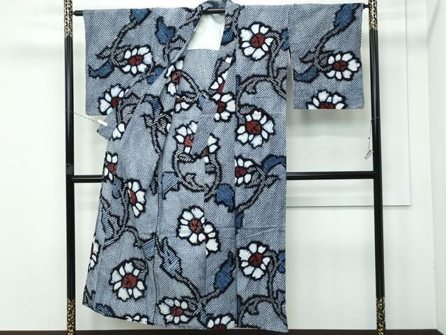 平和屋着物 上 夏物 浴衣 有松鳴海絞り 枝花文 綿 CZAA3740s5