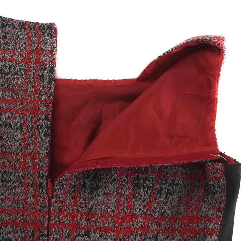 ルネ Rene TISSUE ワンピース ひざ丈 フレア ノースリーブ スクエア  