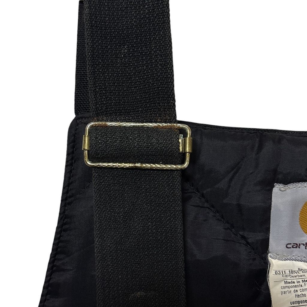  Carhartt 中綿入りダブルニーオーバーオール ブラック S-3176 オーバーオール つなぎ パンツ