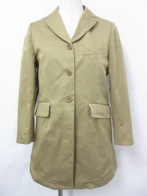 YAECA / コート/S/コットン/KHK/無地/155063 ☆ヤエカ YAECA *NO.155063 コート コットンコート 綿羽織 カーキ