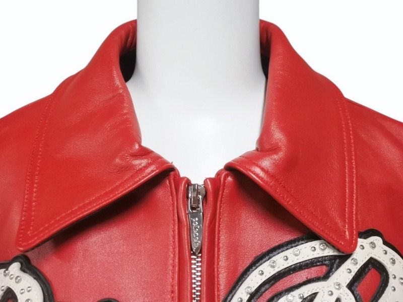 pelle pelle レザージャケット 36サイズ レッド Pelle Pelle / Encrusted Varsity Jacket Red (Pelle Pelle/レザー