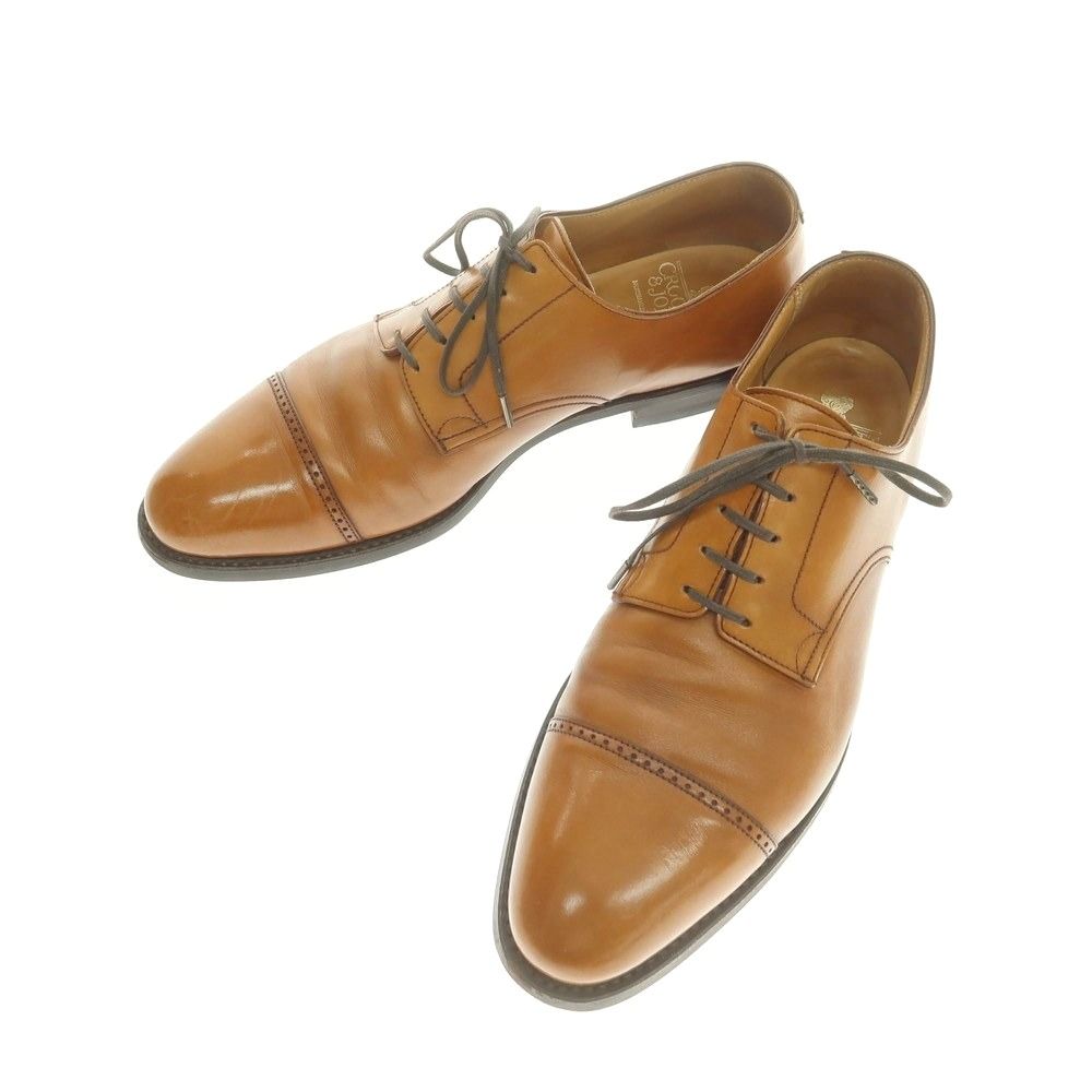 クロケットアンドジョーンズ CROCKETT-JONES ストレートチップ ドレスシューズ ライトブラウン サイズ8 1 2D メンズ