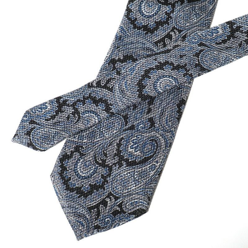美品Ermenegildo Zegna Couture エルメネジルド ゼニア ナポリクチュール シルク ネクタイ ジャガードタイ 幅9cm ペイズリー イタリア製 ブランド古着【中古】20230710/GN7121