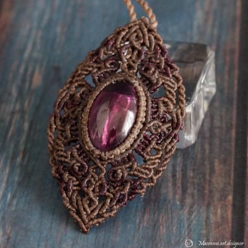 マクラメ ネックレス ロードライトガーネット