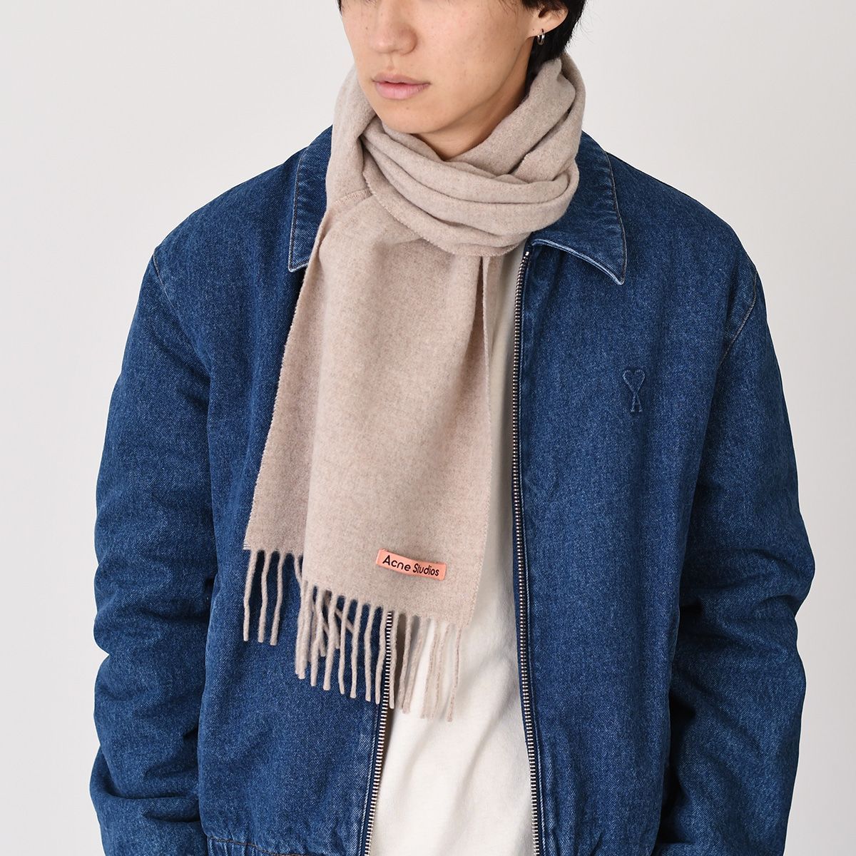 Acne Studios ウールマフラー グレー系 約30x200cm 中古・古着通販】ACNE STUDIOS (アクネ ストゥディオス) ウール