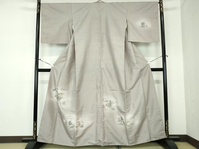 平和屋着物○訪問着 紬地 洋花文 正絹 逸品 DAAX8517du