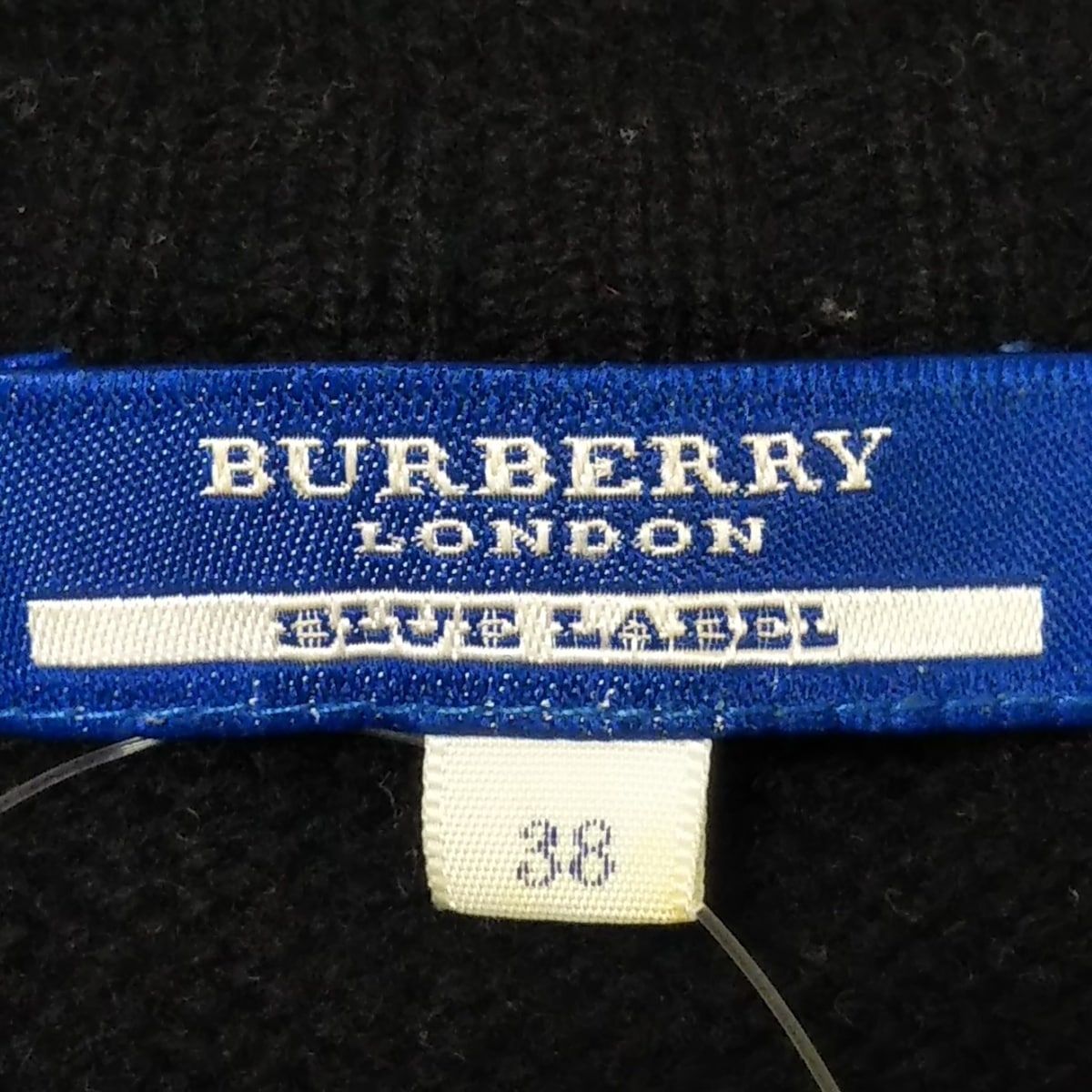 Burberry Blue Label(バーバリーブルーレーベル) 半袖セーター サイズ38 M レディース - 黒 クルーネック/カシミア混