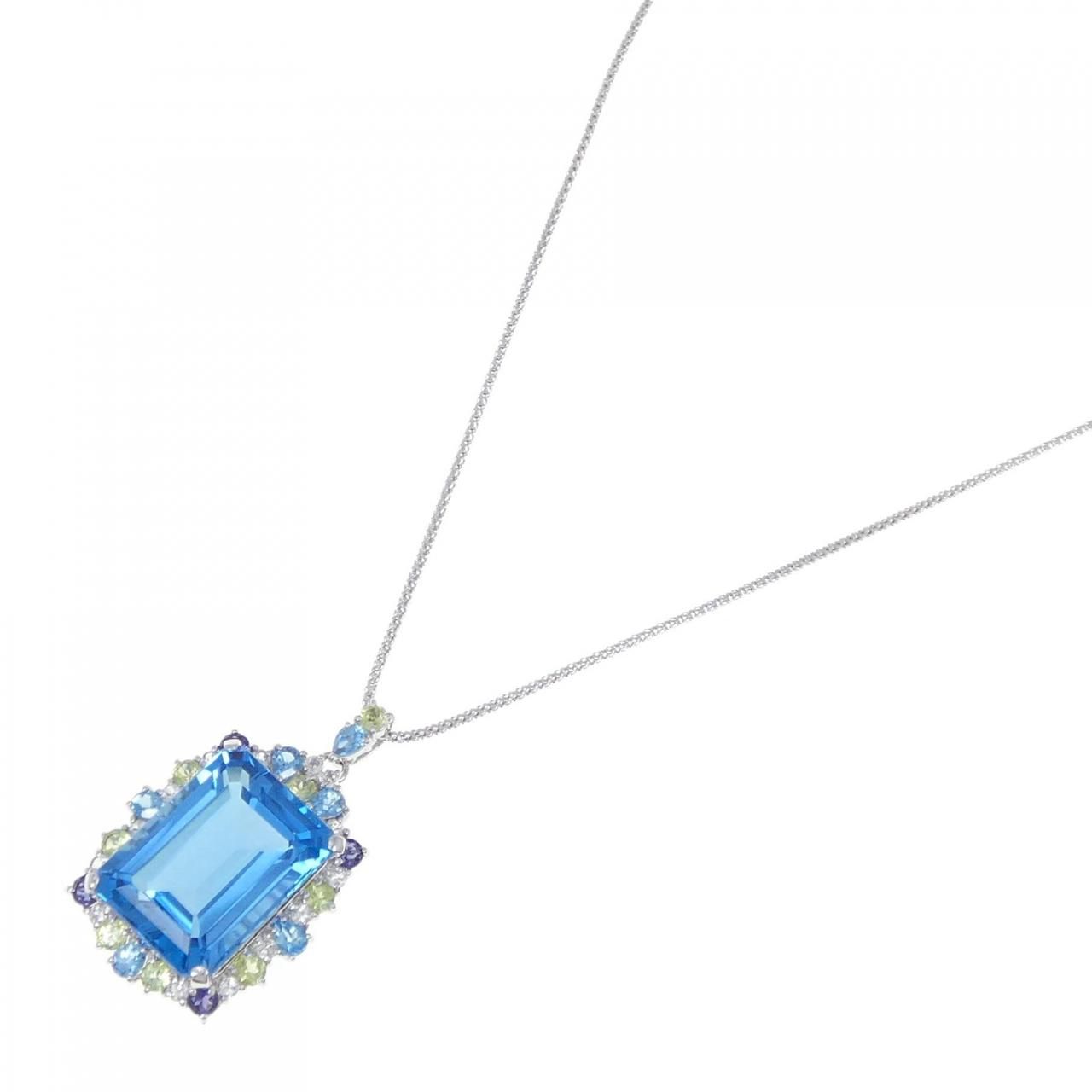 K14WG ブルートパーズのネックレス K14WG ブルートパーズ ネックレス 28.00CT - メルカリ