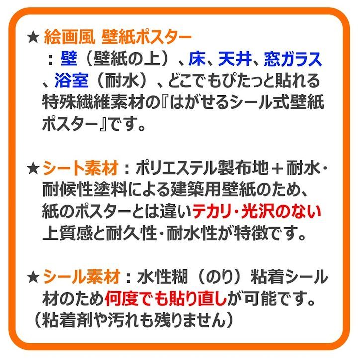 絵画風 壁紙ポスター (はがせるシール式) 【フルサイズ版】 アルフォンス・ミュシャ 岸辺のエリカ 1902年 アールヌーヴォー キャラクロ  K-MCH-090S1 (576mm×1336mm) ＜日本製＞ ウォールステッカー お風呂ポスター