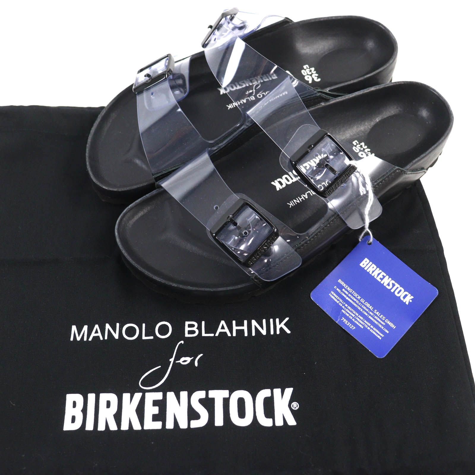 未使用品△MANOLO BLAHNIK BIRKENSTOCK マノロブラニク ビルケンシュトック Arizona アリゾナ サンダル ブラック  クリア 36 保存袋付き イタリア製 レディース - メルカリ