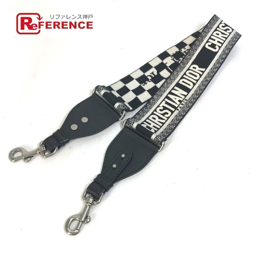 ディオール ロゴ ショルダーストラップ キャンバス/レザー ブラック