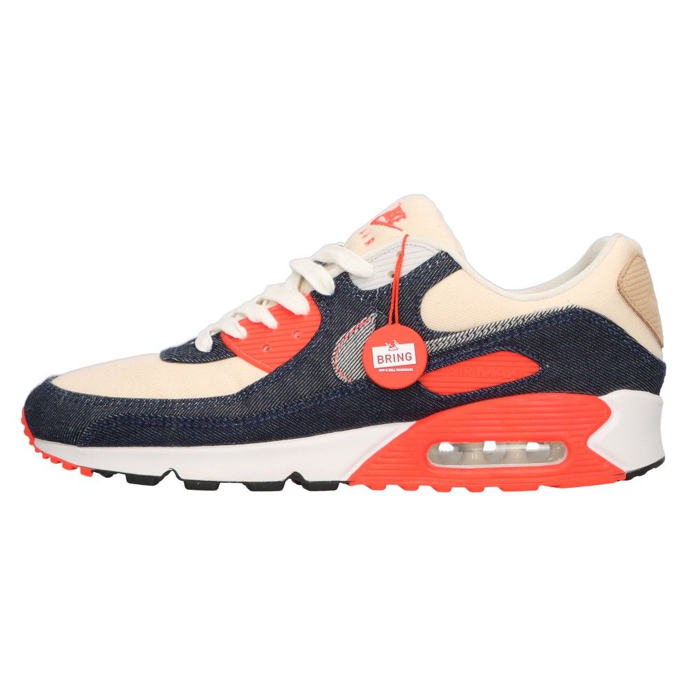 NIKE (ナイキ) ×DENHAM AIR MAX 90 INFRARED CU1646-400 ×デンハム エアマックス90 インフラレッド  ローカットスニーカー セイル/レッド US11/29cm