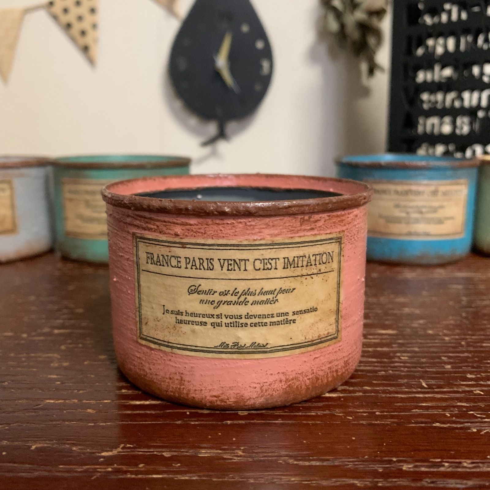 おひとりさまにも♡猫缶小 リメイク缶 5個セット (5色 茶ラベル