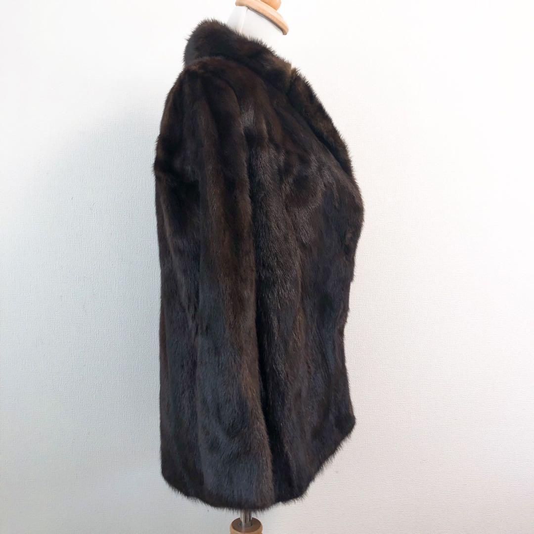 極美品 ミンクファーコート 毛皮 リアルファー 売れ筋 ブラウン 高級