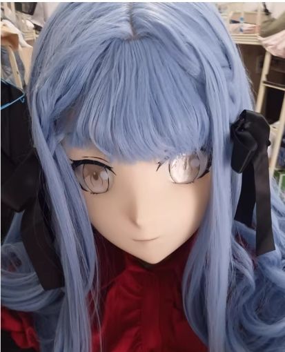 3|4マスク カツラ付き NO.13 衣装付き ドール ヘッドロリータ人形 コスプレ 変身 仮装 着ぐるみ kigurumi 二次元