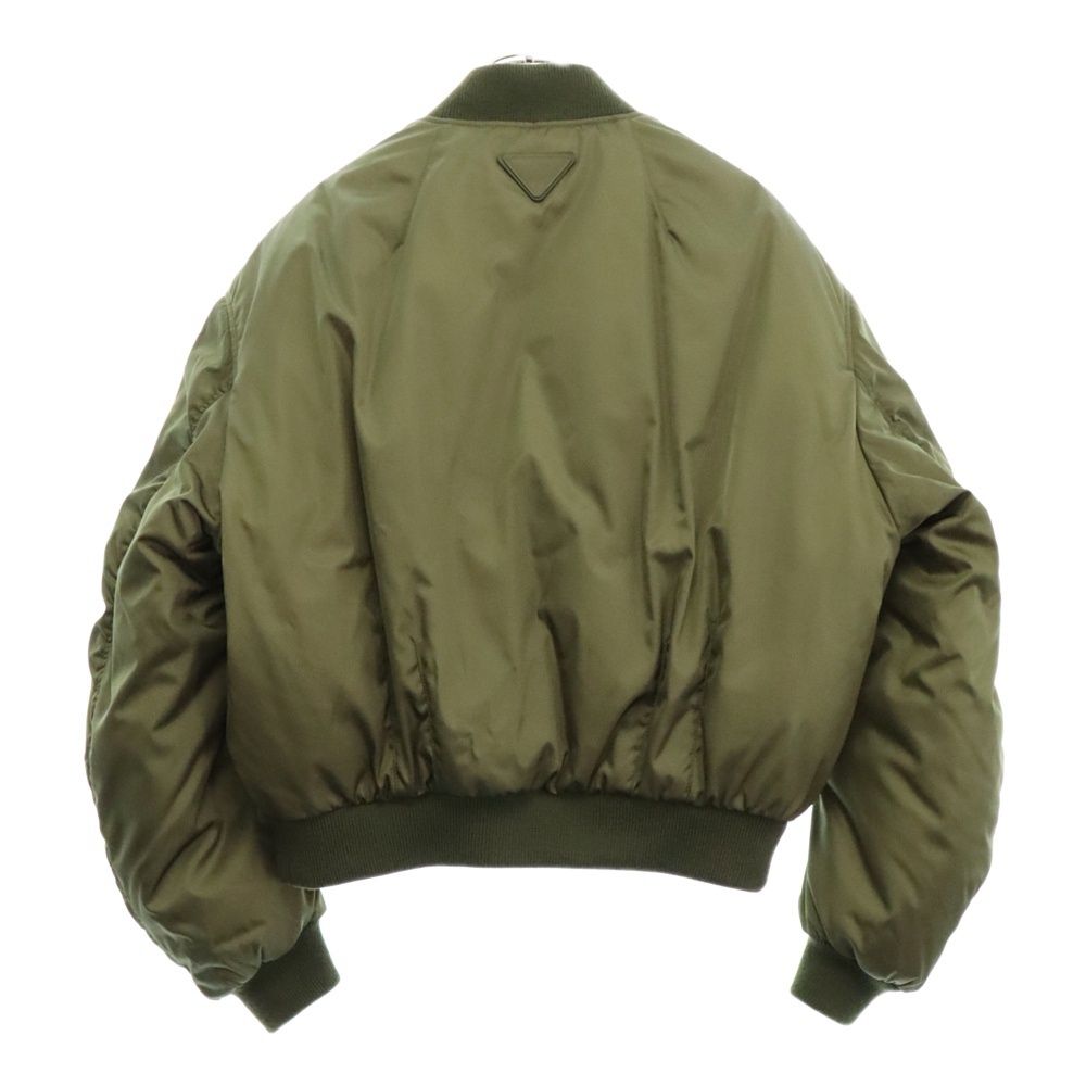 PRADA (プラダ) 23AW RE-NYLON CROPPED DOWN JACKET SGC350 S232 1WQ8 リナイロン クロップド  ダウンジャケット ショート丈ボンバージャケット カーキ - メルカリ