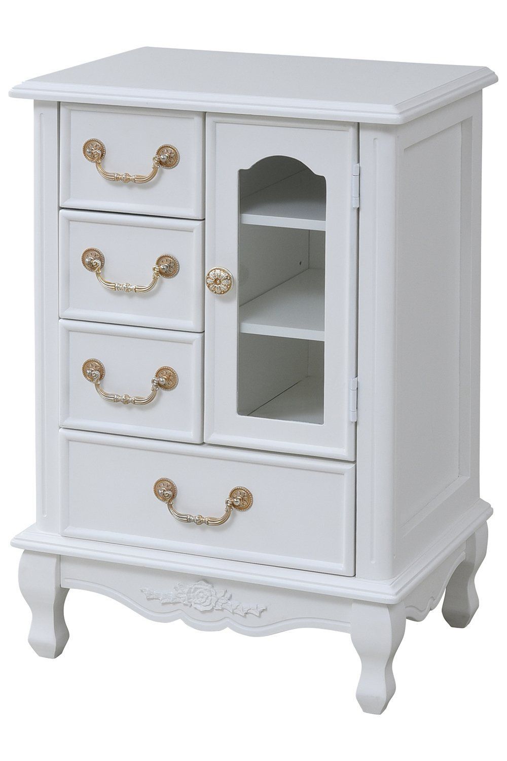 セール プリンセス家具キャビネットガラス扉 引出し付 姫系 キャッツ