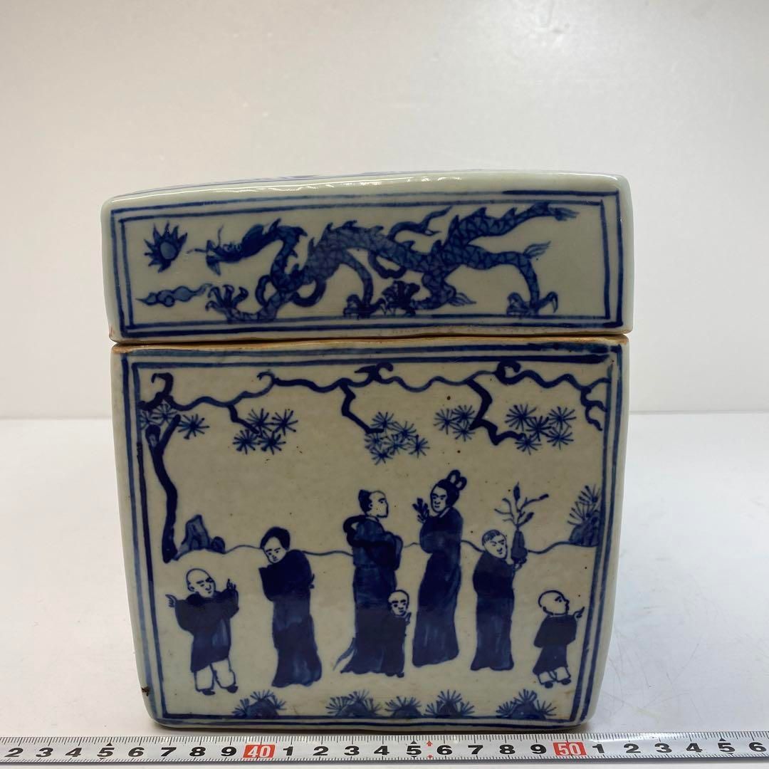 中国古玩　青花　大蓋物　タエサ　幅約19㎝　東な6-0406② 中国古玩 青花 大蓋物 タエサ 幅約19㎝ 東な6-0406② - メルカリ