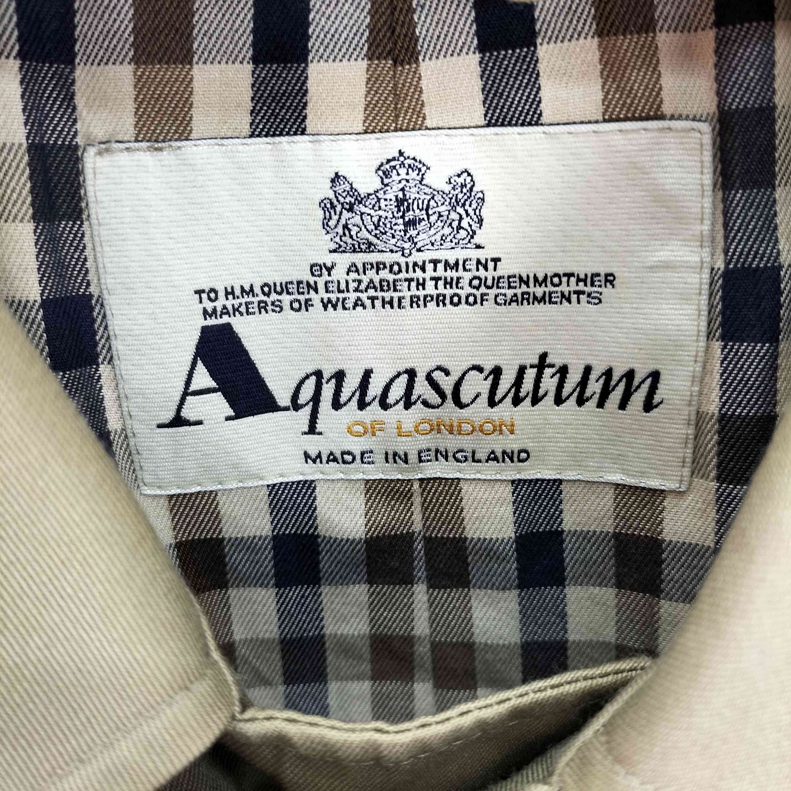 アクアスキュータム AQUASCUTUM 90-00S 英国製 旧タグ 裏地クラブ
