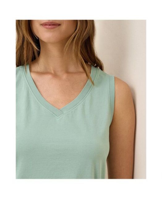 売れ筋商品|||パクト カットソー トップス レディース Women's Organic Cotton Softspun V-Neck Tank Agave Super Soft Organic Apparel | Wear PACT