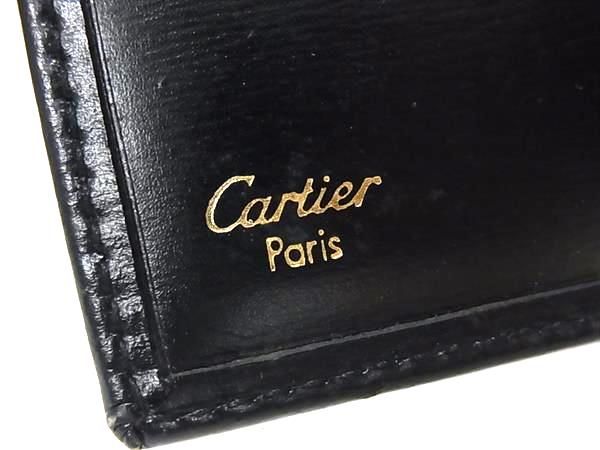 Cartierブラックレザー名刺入れ Cartier カルティエ カードケース 黒 ブラック レザー 小物 名刺