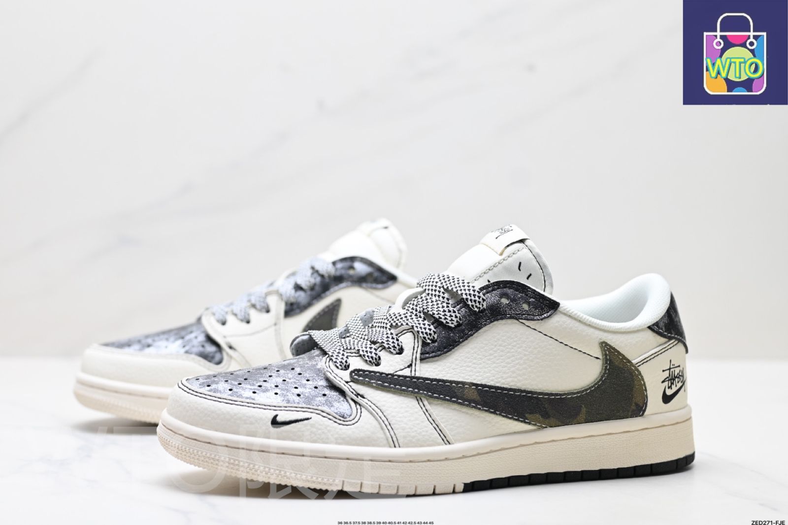 AJ1 Reverse Swoosh Travis Scott x Air Jordan 1 Reverse Mocha AJ1 ジョー 1 TS ライトニング コラボレーション Reverse Swoosh ロートップカルチャーバスケットボールシューズ KIN-KAAI_COM