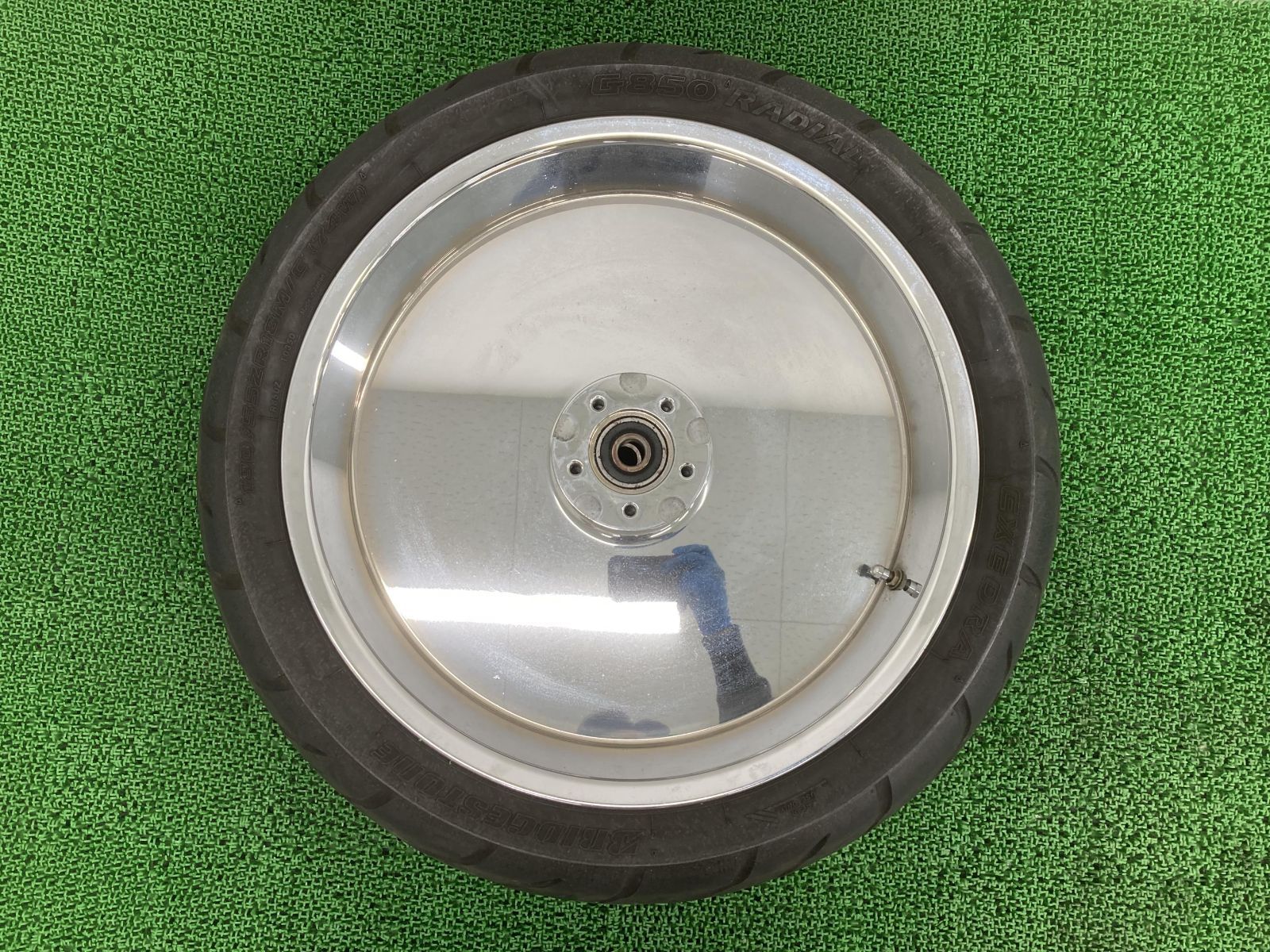 ハーレー リアホイール 社外 中古 メッキディッシュホイール 18インチ