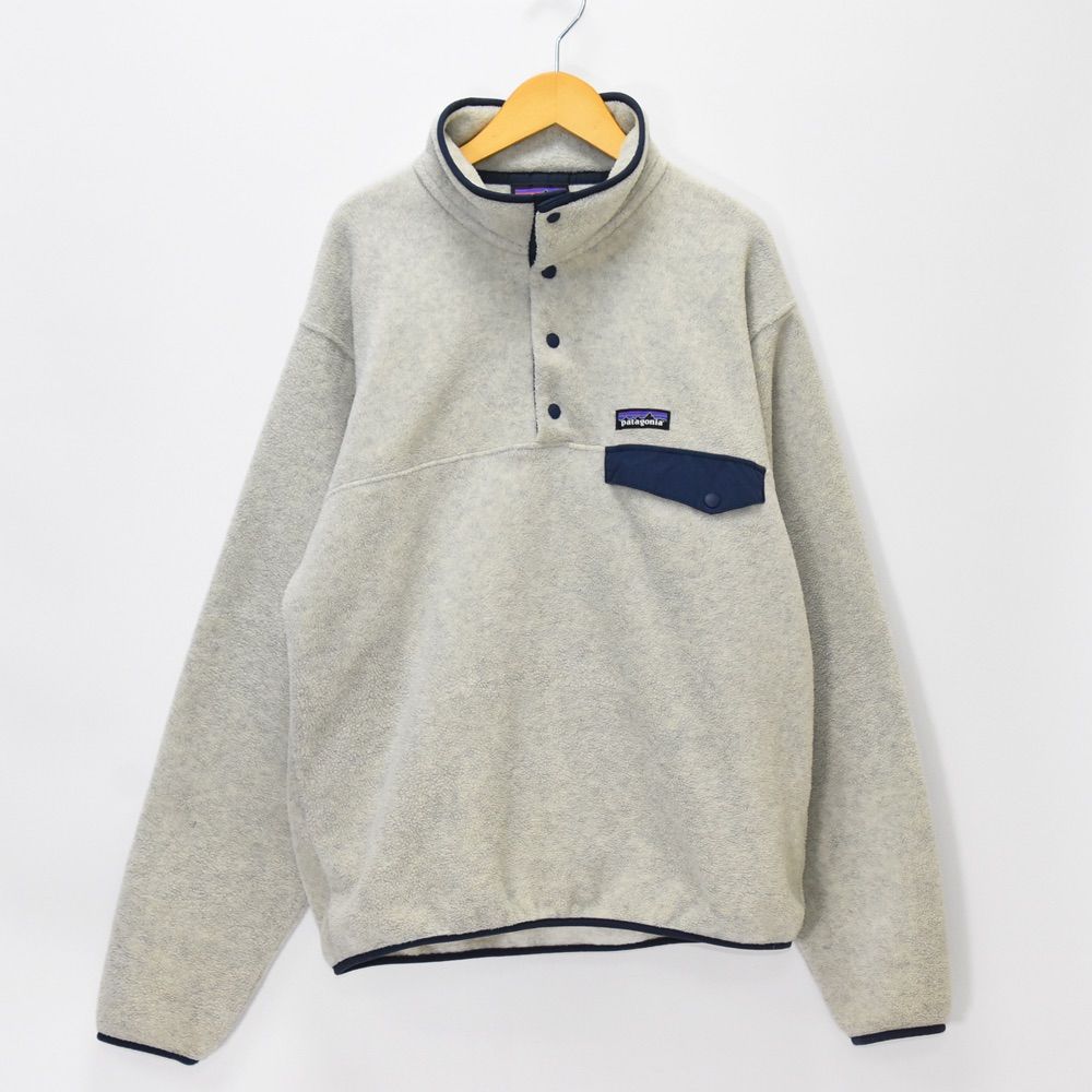 Patagonia SYNCHILLA パタゴニア シンチラ ライトウェイト スナップT フリース ジャケット プルオーバー メンズ S グレー  ネイビー Oatmeal Heather (OAT) オートミールヘザー 5580 SP21