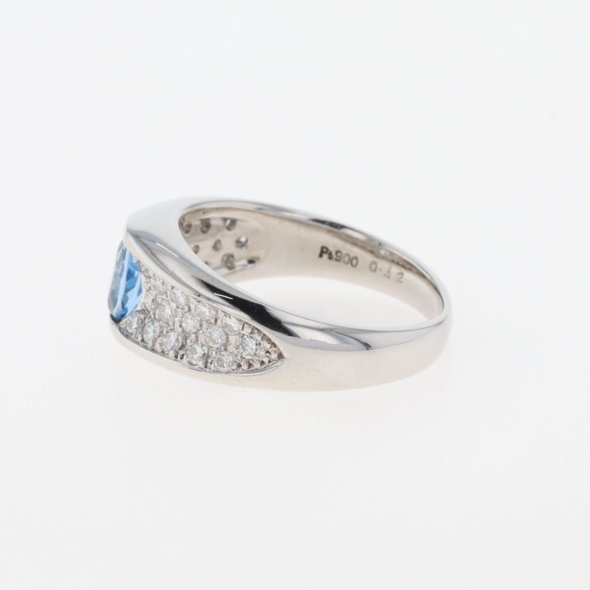 アクアマリン デザインリング 13号 Pt900 アクアマリン デザインリング
