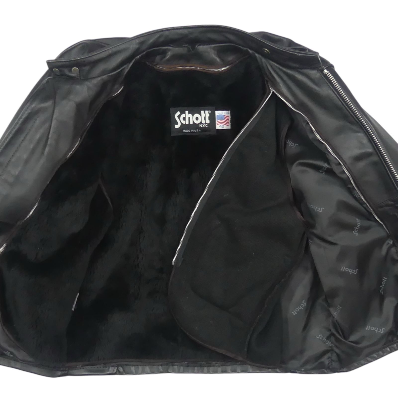Schott ショット ライダースジャケット L シングル 40 メンズ 641 黒
