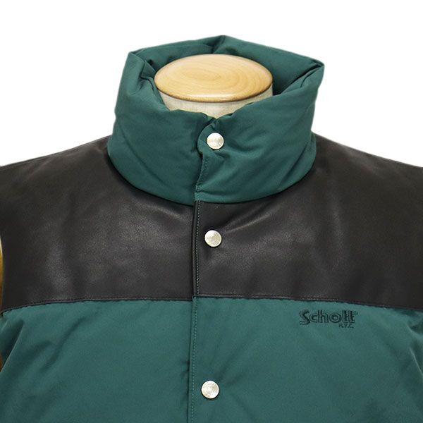 Schott 90s カーキ ダウンベスト　XLーXXL Schott 90s カーキ ダウンベストXLーXXL