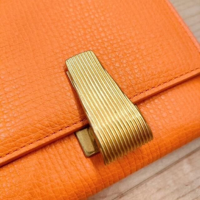 極美品　ボッテガヴェネタ　パルメラート　三つ折り財布　オレンジ