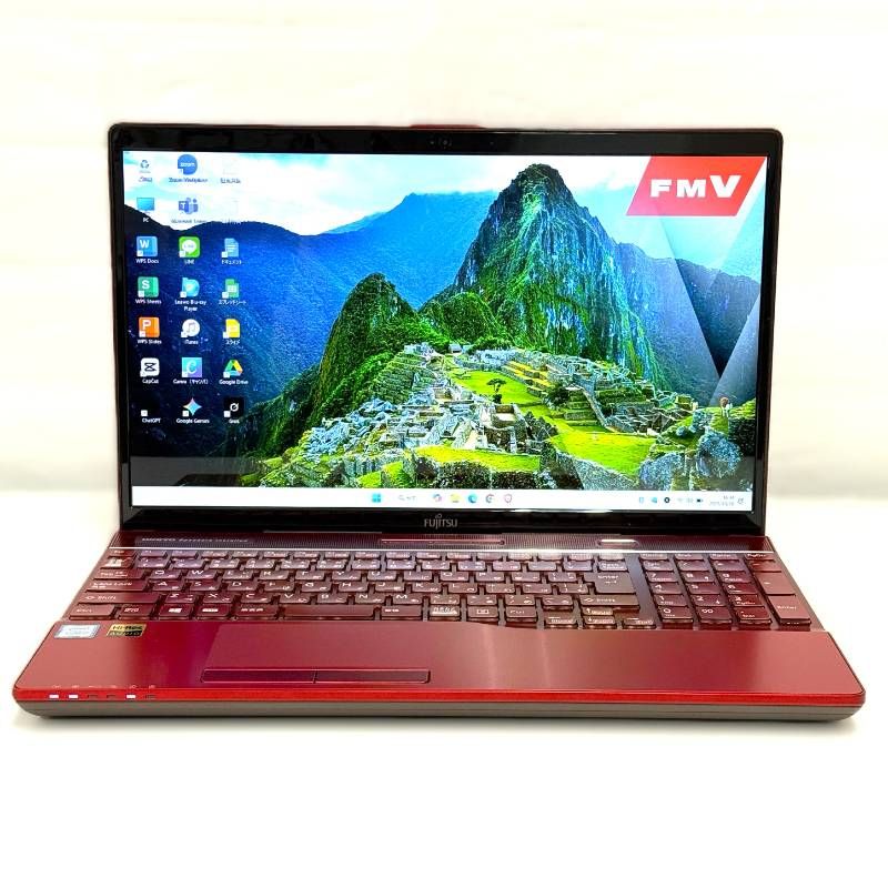 富士通㊽|Windows11|ノートパソコン|corei7|SSD1TB|メモリ20GB|フルHD液晶|Blu-ray|内蔵HDD1TB|レッドカラー