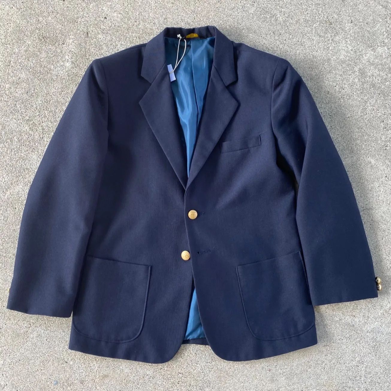 80's】 VAN HEUSEN ネイビーブレザー 紺ブレ ジャケット メタル