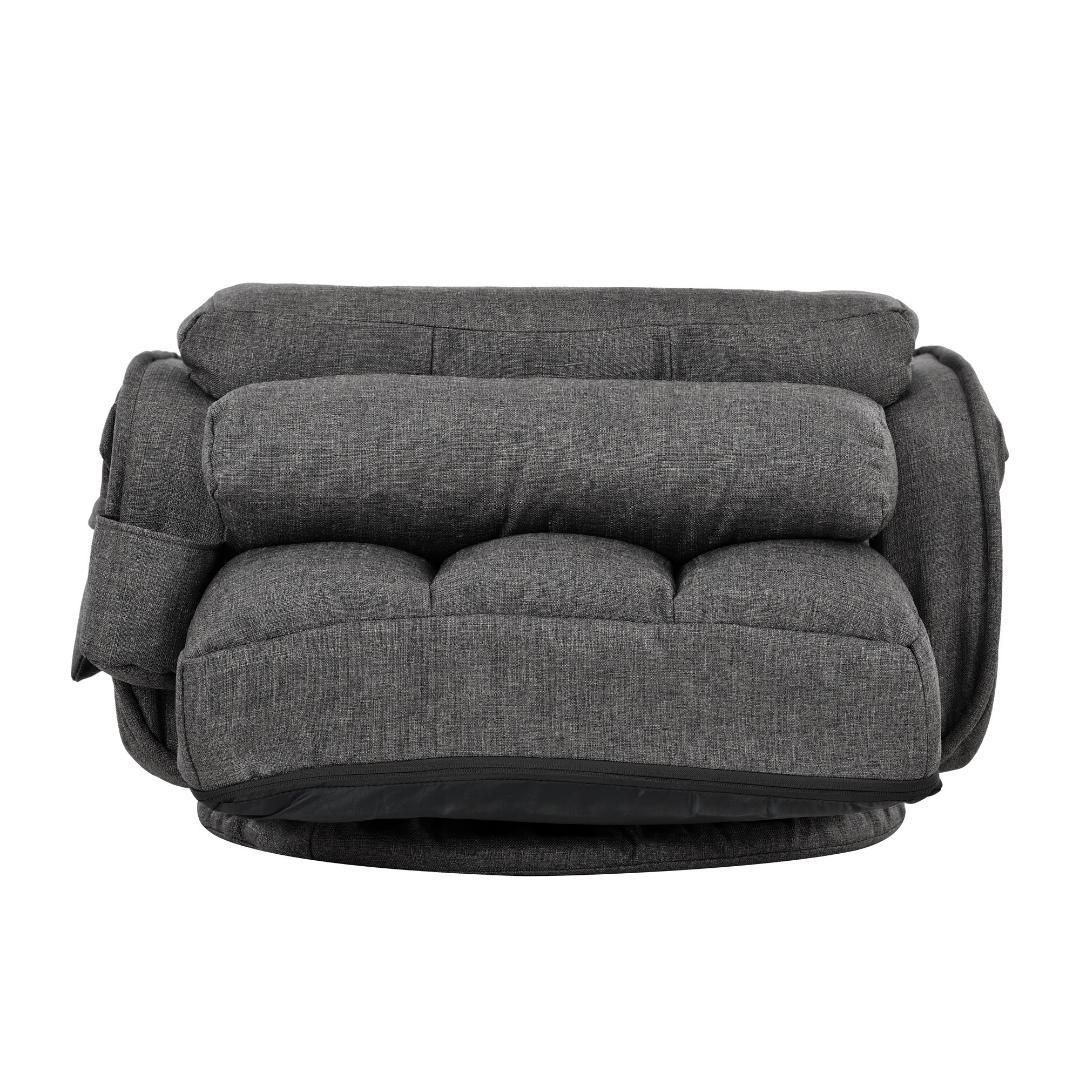 回転式座椅子肘掛けハイバック座いすリクライニング1人掛けソファー ダークグレー yew3 MARWIL-DEMENAGEMENTS_CH