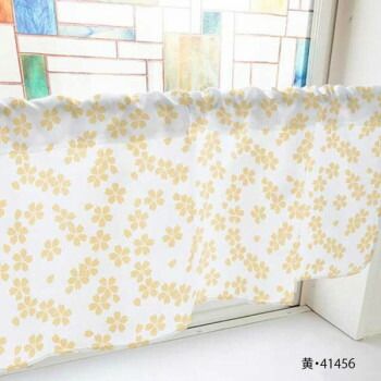 カフェカーテン 桜 800×450mm　黄・41456