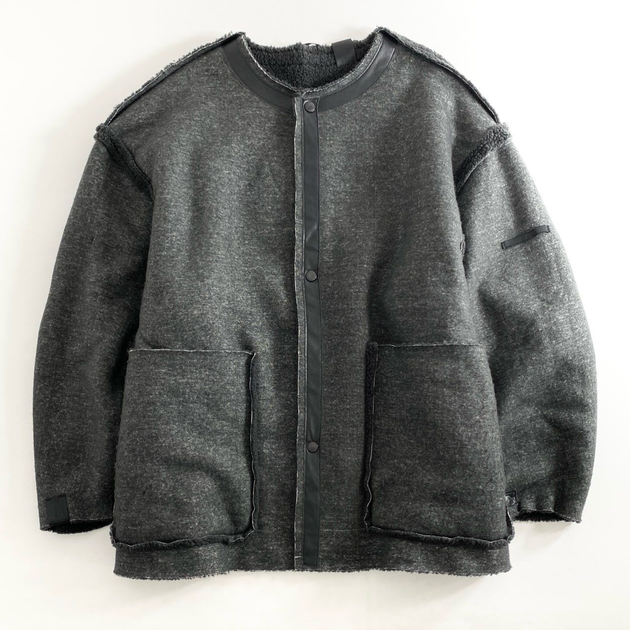 68g26 N.HOOLYWOOD エヌハリウッド ノーカラー リバーシブルコート 