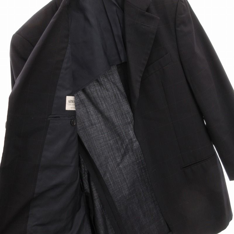 アルマーニコレツィオーニ セットアップ スーツ ブラック ストライプ柄